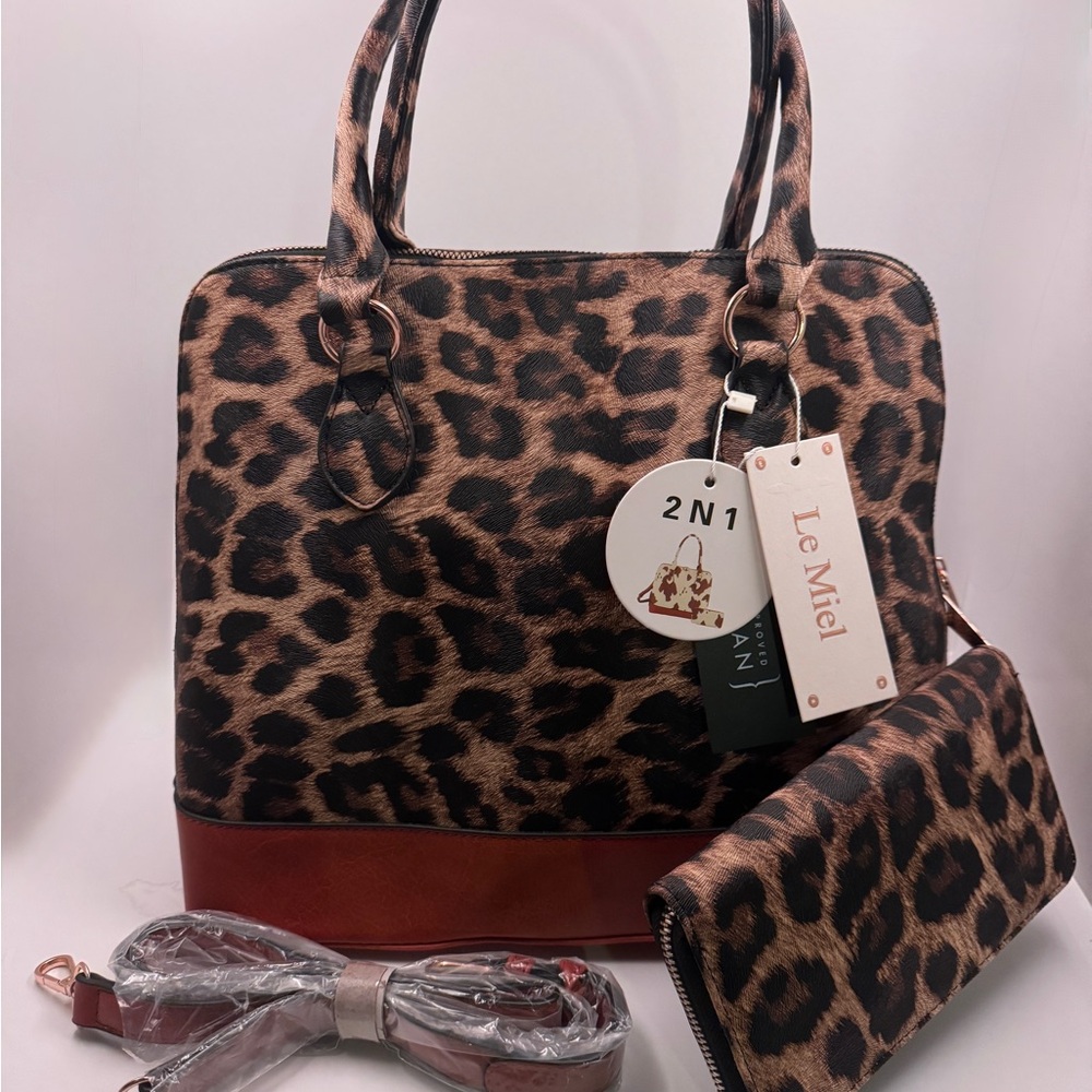 Leopard Print Women's Bag Set